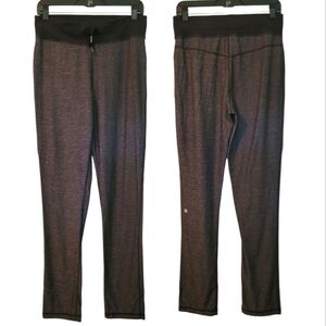 Lululemon Heathered Gray Black Band Lightweight Full Length Pants Wmns 6 Yoga